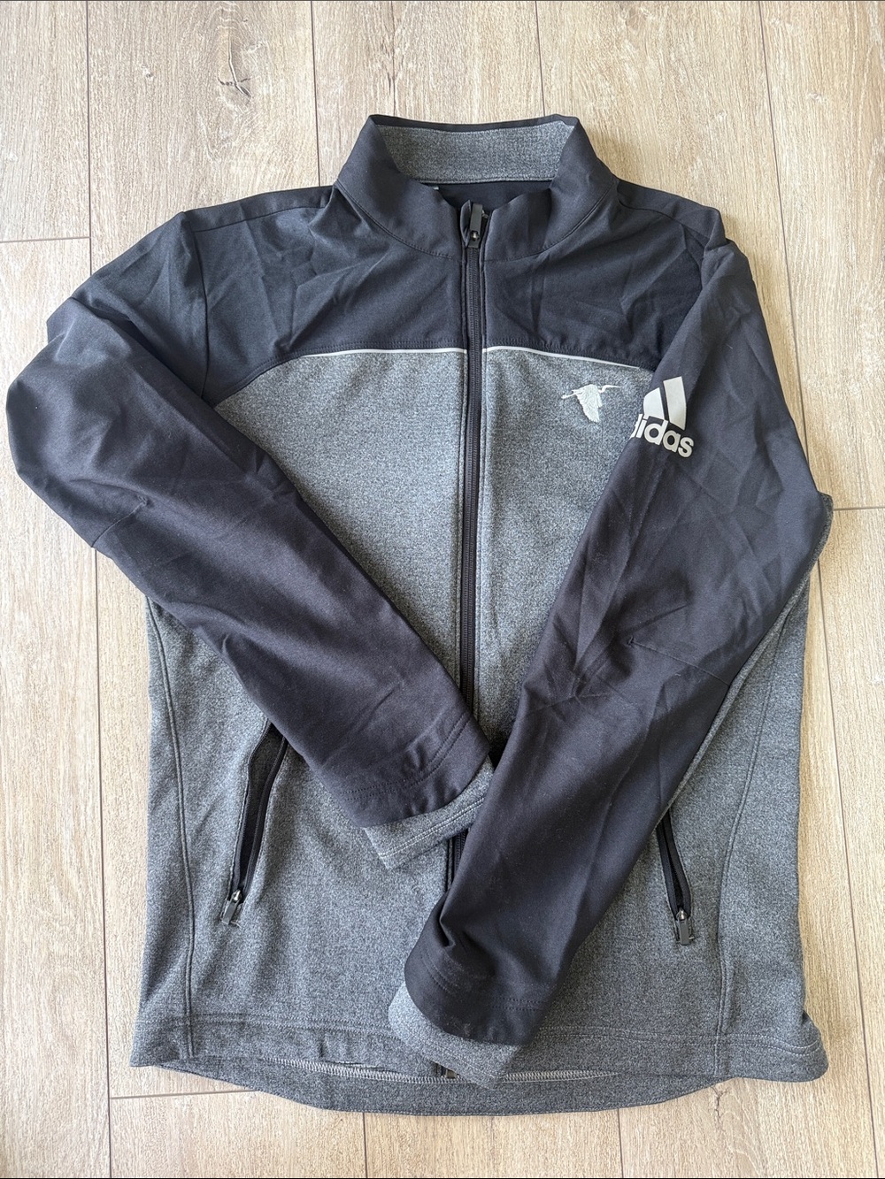 adidas Men’s Black & Gray Lightweight Full-Zip Training Jacket